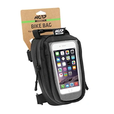 Abbildung von NC 17 Universal Fahrrad Ebike Oberrohr Handy Tasche Größe L│Lenkertasche│Rahmentasche│Staufach│Kabeldurchlass│Touchscreen│für Smartphones Aller gängigen Größen│MTB, Rennrad, E Bikes, Trekking│GPS