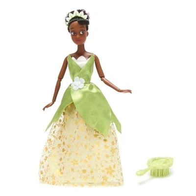 Abbildung von Disney Store Official Küss den Frosch Tiana Klassische Puppe für Kinder 29 cm/11&quot; Voll bewegliche Prinzessinnen im eleganten Kleid Mit Spielzeughaarbürste Ab 3 Jahren
