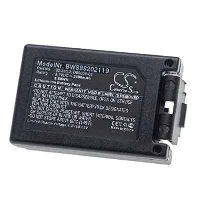 Abbildung von vhbw 1x Akku Ersatz für Teleradio M245060, 22.381.2, D00004 02 Industrie Funkfernsteuerung Fernbedienung (2400 mAh, 3,7 V, Li Ion) Schwarz