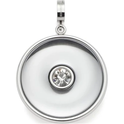 Abbildung von JEWELS BY LEONARDO Anhänger Clip &amp; Mix Dorma, Ketten aus silberfarbenem Edelstahl, runder Glasstein mit eingesetztem Zirkonia, Schmuck Geschenk für Frauen, 024370