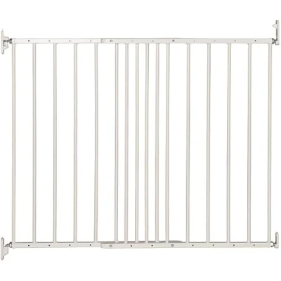 Abbildung von Safetots Treppenschutzgitter zum Verschrauben am oberen Ende der Treppe, weißes, Metall, 62.5cm 106.8cm, Metall Babygitter, Treppenschutzgitter, Schraubbefestigung