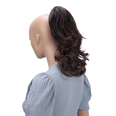 Abbildung von CAISHA 35cm Haarteil Helena Zopf Haarverlängerung mit Butterflyklammer Voluminös Gewellt Rötlich Braun Mix H108