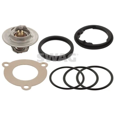 Abbildung von SWAG 30 93 8708 Kühlwasserthermostat 87 mit Dichtungen VOLKSWAGEN: GOLF 5 Schrägheck, 6, Touran I, AUDI: A6 C6 Avant, A3 A4 B7 Avant