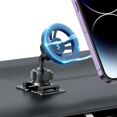 Abbildung von PROfezzion Mag Safe Autohalterung, Telefonhalterung Magnetische Mittelkonsole &amp; andere Flache Oberfläche für iPhone 16 Plus Pro Max 15 14 13 12 Serie (Mag Ring enthalten)