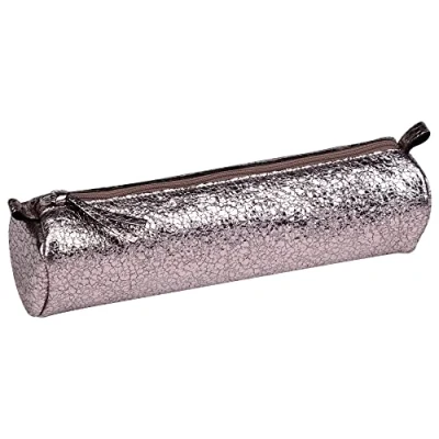 Abbildung von Clairefontaine 410029C Schlampermäppchen aus Leder Celeste Rund Ø5,5 x 22cm, 1 Stück, Lazer Alba
