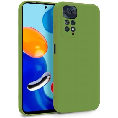 Abbildung von MyGadget Hülle für Xiaomi Redmi Note 11 11s Zweilagige Handyhülle mit Kameraschutz Cover Innenfutter &amp; Silikon außen Grün