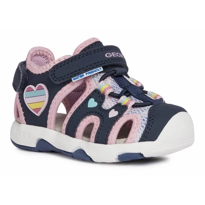 Abbildung von Geox B SANDAL MULTY GIRL Sandale, Sommerschuh, Klettschuh, Sandalette, mit Herz in Regenbogenfarben