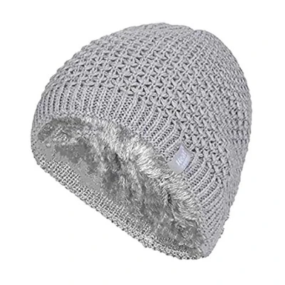 Abbildung von HEAT HOLDERS Damen Winter Warm Strick Beanie/Mütze mit Fleecefutter (One Size, Light Grey (Nora))