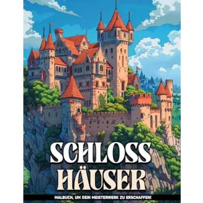 Abbildung von Schloss Häuser Malbücher Für Erwachsene: Schlosshaus Malvorlagen Erwachsene Zur Achtsamkeit, Angstlinderung Und Entspannung, Perfekte Geschenke Alle Altersgruppen.