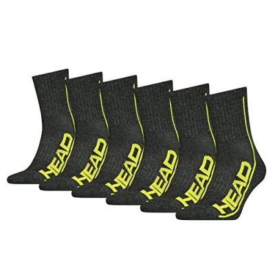 Abbildung von Head Performance Short CREW 6 PACK Socken, Größe: 35 38, Dunkelgrau