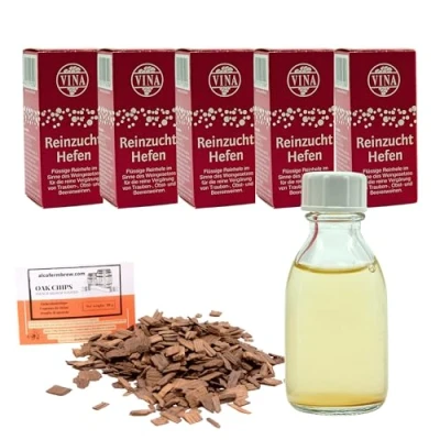 Abbildung von 5 x Sherry Weinhefe 28ml für 100L Vina Wein Hefe, Hefe Wein, Flüssighefe, Gärhefe, Eichenholz Chips