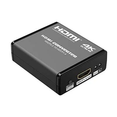 Abbildung von PremiumCord HDMI HDCP 2.2 zu 1.4 Konverter, Auflösung 4K 2160p 60Hz, Full HD 1080p, Unterstützt 3D, Dolby True HD, Plug &amp; Play, Schwarz, khcon 44