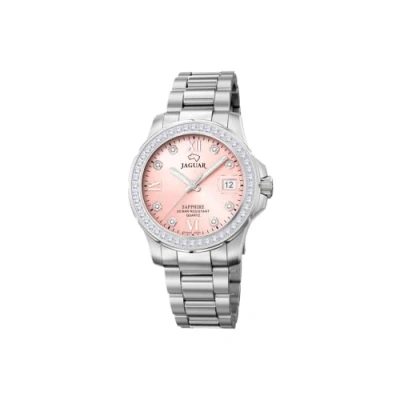 Abbildung von JAGUAR J892/2 Damenuhr aus der Woman Kollektion, Gehäuse 34,5 mm, rosafarbenes Stahlband