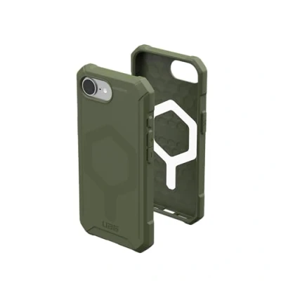 Abbildung von URBAN Armor GEAR Essential MS Case kompatibel mit Apple iPhone 16E Hülle (Wireless Charging/Magnetisches Laden optimiert, 4,6m Fallschutz) Olive drab
