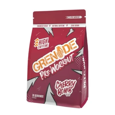 Abbildung von Grenade High Caffeine Pre Workout Powder with Natural Caffeine, Citrulline, Beta Alanine, Tyrosine &amp; Betaine (20 Servings) Cherry Bomb, 330 g (Pack of 1)