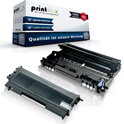 Abbildung von Print Klex Trommel DR2000 mit Toner TN2000 für Brother MFC 7220 N 7225 7240 7290 7420 7820 TN 2000 DR Farblos BK Office Quan