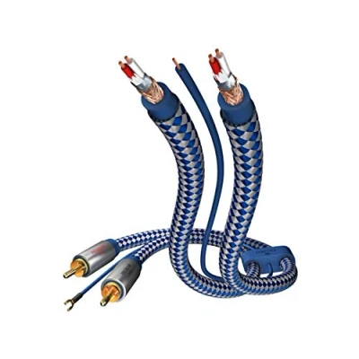 Abbildung von in akustik 00405107 Premium Phonokabel (Cinch, RCA)Separate Masseleitung 0,75m Blau/Silber 2 fache Abschirmung Vollmetallstecker Kabeldurchmesser: 6,0 mm moderner Geflechtschirm