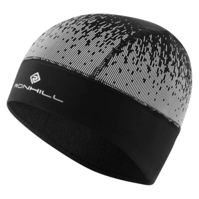 Abbildung von Ronhill Unisex Reflect Beanie Laufmütze, Schwarz/reflektierend, Einheitsgröße