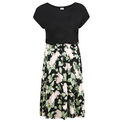 Abbildung von Buffalo Jerseykleid, Damen, Größe: 34, Schwarz rosa bedruckt