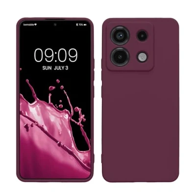 Abbildung von kwmobile Handyhülle kompatibel mit Xiaomi Redmi Note 13 Pro 5G / Poco X6 Hülle Handy Case aus weichem Silikon in Bordeaux Violett