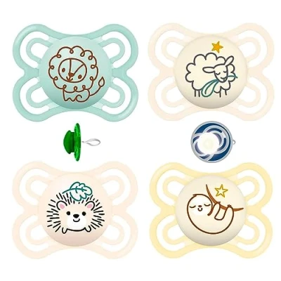 Abbildung von MAM Perfect Day &amp; Night Schnuller 0 6 Soft Colours // 4er Set inkl. 4 Sterilisiertrasportboxen