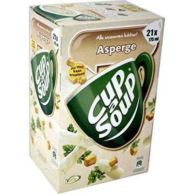 Abbildung von Unilever Spargelsuppe mit Käse Croutons, Coup a Soup, Tütensuppe, Tassensuppe, Unox, 21 x 175ml