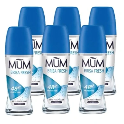 Abbildung von Mum Brisa Fresh Roll On Deo 48 Stunden Plus Schutz Anti Transpirant Vegan Nachhaltige Glasflasche Alkoholfreies Damen Herren Breeze Duft 50 ml 6 Stück