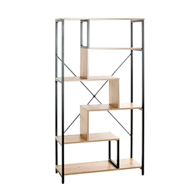 Abbildung von HAKU Möbel Regal Eiche, schwarz, MDF, Metall Maße: B 84 cm x H 163 T 35 cm, Style: Modern