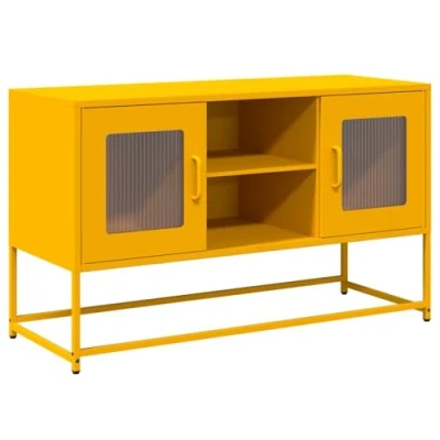 Abbildung von vidaXL TV Schrank Senfgelb 100,5x39x60,5 cm Stahl, Ständer, Lowboard, Tisch, Sideboard, Möbel, Fernsehschrank, Fernsehtisch