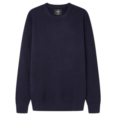 Abbildung von SPRINGFIELD Herren Textured Colour Jumper Polo Pullover, Navy, M