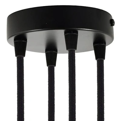 Abbildung von creative cables Zylindrischer 4 Loch Lampenbaldachin Kit aus Metall Konisch, Schwarz
