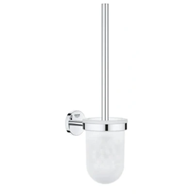 Abbildung von GROHE Start Cosmopolitan Toilettenbürstengarnitur (Material: Glas/ Metall, Wandmontage, vedeckte Befestigung, zum Kleben oder Bohren), chrom, 41169000