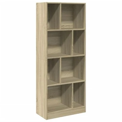 Abbildung von vidaXL Bücherregal, Standregal 8 Fächer, Bücherschrank Aktenregal für Wohnzimmer Büro, Wandregal Regal Büroregal, Sonoma Eiche Holzwerkstoff