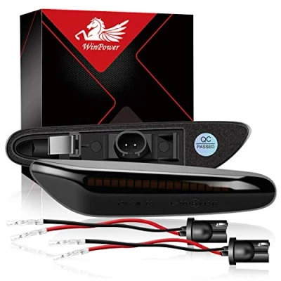 Abbildung von WinPower Seitenmarkierung Signal Licht anmachen Sequenzieller Blinker Fehlerfrei Kompatibel mit BMW E90 E91 E92 E93 E60 E87 E82 E46 usw., 2 Stück