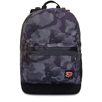 Abbildung von Seven Wende Rucksack, aus nachhaltigem Stoff, Geräumige Schultasche für Teenager, Mädchen &amp; Jungen, 2 Muster, Schule, Sport&amp;Freizeit, Doubleface; mit Kopfhörern, blau, SMOKED CAMO