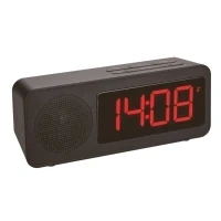 Abbildung von TFA Dostmann Funk Wecker, 60.2546.01, mit Radiofunktion, kontraststarkem Display und Ladefunktion für Mobilgeräte, Kunststoff, schwarz, (L) 162 x (B) 53 (H) 67 mm