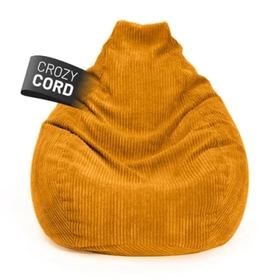 Abbildung von Lumaland Gaming Sitzsack XXL aus Cord Sessel für Erwachsene &amp; Teenager Komfortabler Bean Bag 135 x 100 cm [Senfgelb]