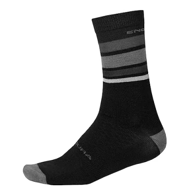 Abbildung von Endura BaaBaa Merino Stripe Fahrradsocken für Herren, Mattschwarz, L