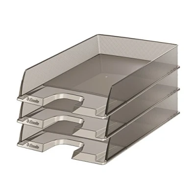 Abbildung von Esselte Briefkorb, A4, 10er Pack, Grau Transparent, Europost, 623604