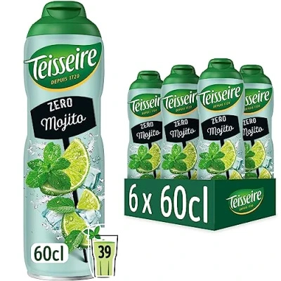 Abbildung von Teisseire Mojito Zero für alkoholfreie Erfrischungsgetränke mit authentischem Cocktailgeschmack, 6x600 ml