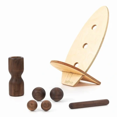 Abbildung von rollholz Balance Board Set groß Walnuss helles Brett 1 St