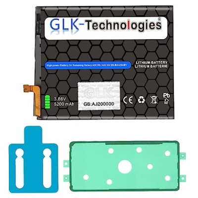 Abbildung von High Power Ersatzakku kompatibel mit Samsung Galaxy A72 (A725F) EB BA426ABY GLK Technologies Battery accu 5200mAh Akku inkl. 2X Klebebandsätze NUE