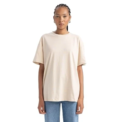 Abbildung von DeFacto Women&#039;s B0648AX T Shirt, LT.BEIGE, X Large