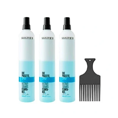 Abbildung von Selective Artistic Hair Due Phasette 450ml Restrukturierungs Spray für Katikula und Kapillarfiber (3 Stück) + Afro Kamm