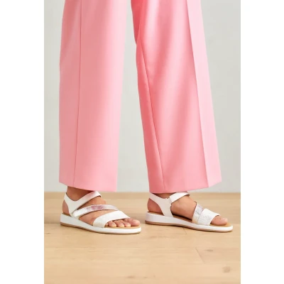 Abbildung von Gabor Damen Riemchensandalen, Frauen Sandalen,Leichte Mehrweite (G),Freizeitschuhe,Strandschuhe,Sandaletten,bequem,Silber/Weiss,39 EU / 6 UK