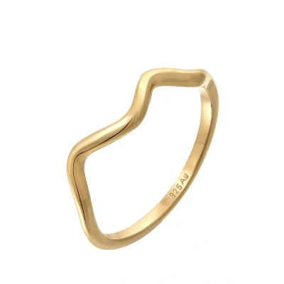 Abbildung von Elli WAVE Minimal Ring goldcoloured, Damen, Größe: 54, Gold coloured