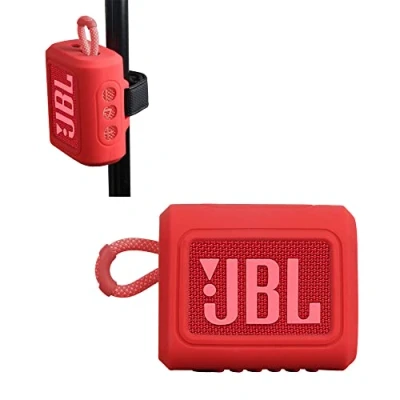 Abbildung von Hermitshell Silicone Sleeve is Suitable for JBL GO 4 /JBL 3 Wasserfester, tragbarer Lautsprecher(Rot)(Nur Silikonabdeckung)