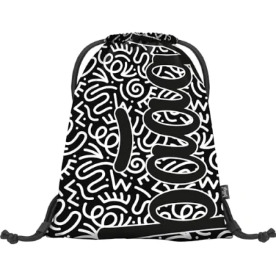 Abbildung von Baagl Sportbeutel Turnbeutel Gymsack Sporttasche Tagesrucksack für Kinder, Größe: One Size, Schwarz
