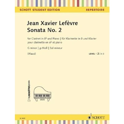 Abbildung von Sonata No. 2: aus: Méthode de clarinette. Klarinette in B und Klavier.: de: Clarinet Bb and Piano. (Schott Student Edition)