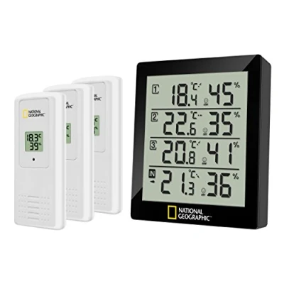Abbildung von NATIONAL GEOGRAPHIC Hygrometer Digitales Thermo für 4 Messbereiche …